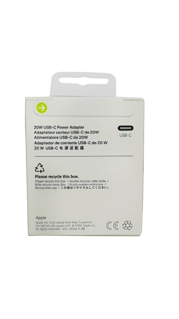 USB‑C 20W Power Adapter (Genius, US 2‑Pin Plug)