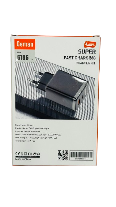 Geman G186 45W GaN Dual‑Port Charger (EU) | PD PPS