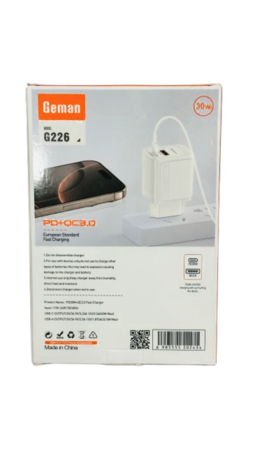 Geman G226 30W GaN Dual‑Port Charger (EU) | PD + QC3.0