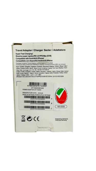 Samsung 25W USB‑C PD Adapter (UK 3‑Pin) | EP‑TA800