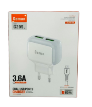 Geman G205 Dual USB Charger 3.6A (EU Plug) | Auto‑ID