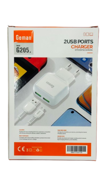 Geman G205 Dual USB Charger 3.6A (EU Plug) | Auto‑ID